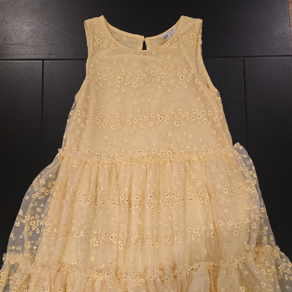 H&M Light Yellow Floral Kids Dress